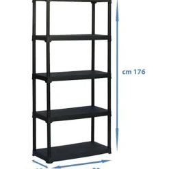 TOOD Hyllor>Hylla med 5 hyllplan mått h176x90x40