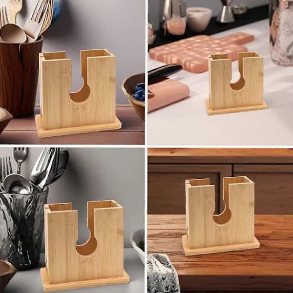 AcserGery Soffbord>Trä Bagel Skivare Hållare Trä Bagel Skärare Anti-halk Brödskärare för Stora Bagels Engelska M