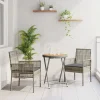 vidaXL Balkongmöbler>Trädgårds Bistro Set 3 pcs Grå konstrotting