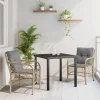vidaXL Balkongmöbler>Trädgårdsmöbelset med kudde 3 pcs Beige Poly rattan