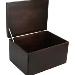 CREATIVE DECO Kistor & Koffertar>Träförvaringslåda för att dekorera - - XXL - 40 x 30 x 24 cm - Naturlig - Oslipad