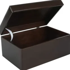 CREATIVE DECO Kistor & Koffertar>Träförvaringslåda för att dekorera brunt | 30 x 20 x 14 cm | med lock och handtag
