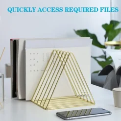 Kontorsmöbler>Triangelformad filhållare, modern skrivbordsorganisatör, 2 st tidskriftshållare, skrivbordsfilsorterare