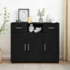 vidaXL Sideboards>Träskåp med låda Svart 88,5 x 30,5 x 73 cm Konstruerat trä