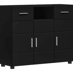 vidaXL Sideboards>Träskåp med låda Svart 88,5 x 30,5 x 73 cm Konstruerat trä