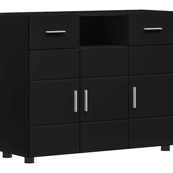 vidaXL Sideboards>Träskåp med låda Svart 88,5 x 30,5 x 73 cm Konstruerat trä