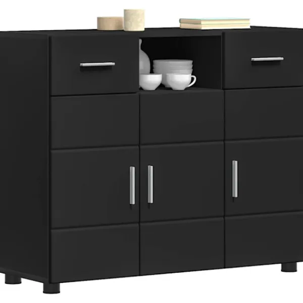 vidaXL Sideboards>Träskåp med låda Svart 88,5 x 30,5 x 73 cm Konstruerat trä