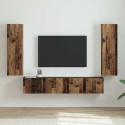 vidaXL Tv-Bänkar>TV Vägghylla 2 pcs Gammalt trä 30 x 31 x 100 cm Konstruerat trä