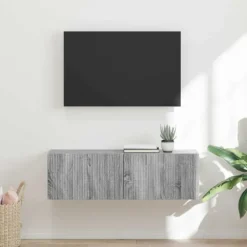 vidaXL Tv-Bänkar>TV Vägghylla Grå Sonoma 60 x 31 x 29.5 cm Konstruerat trä