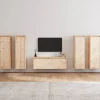 vidaXL Tv-Bänkar>Tv-bänk 5 delar massiv furu
