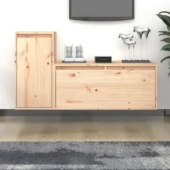 vidaXL Tv-Bänkar>Tv-bänk 2 st massiv furu