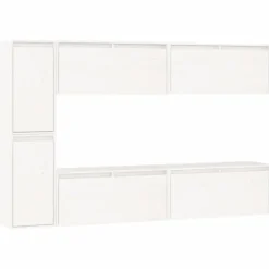 vidaXL Tv-Bänkar>Tv-bänk 6 st vit massiv furu