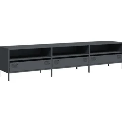 vidaXL Tv-Bänkar>Tv-bänk antracit 202x39x43,5 cm kallvalsat stål