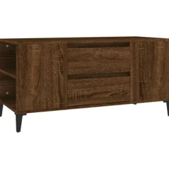 vidaXL Tv-Bänkar>Tv-bänk brun ek 102x44,5x50 cm konstruerat trä