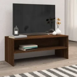 vidaXL Tv-Bänkar>Tv-bänk brun ek 100x40x40 cm konstruerat trä