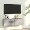 vidaXL Tv-Bänkar>Tv-bänk för vägg grå sonoma 100x30x30 cm konstruerat trä