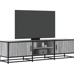 vidaXL Tv-Bänkar>Tv-bänk grå sonoma 160x35x41 cm konstruerat trä och metall