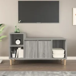 vidaXL Tv-Bänkar>Tv-bänk grå sonoma 100x35x55 cm konstruerat trä