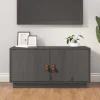 vidaXL Tv-Bänkar>Tv-bänk grå 80x34x40 cm massiv furu