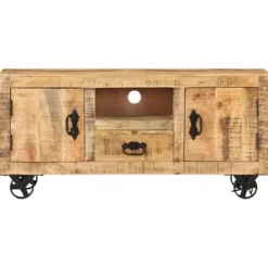 vidaXL Tv-Bänkar>Tv-bänk grovt mangoträ 110x30x50 cm