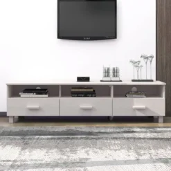 vidaXL Tv-Bänkar>Tv-bänk HAMAR vit 158x40x40 cm massiv furu