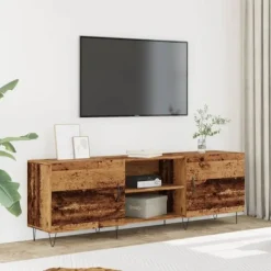 vidaXL Tv-Bänkar>Tv-bänk åldrat trä 150x30x50 cm konstruerat trä