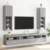 vidaXL Tv-Bänkar>TV-bänk med LED-belysning 2 st grå sonoma 30,5x30x102 cm