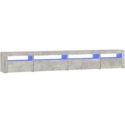 vidaXL Tv-Bänkar>Tv-bänk med LED-belysning betonggrå 270x35x40 cm