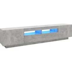 vidaXL Tv-Bänkar>TV-bänk med LED-belysning betonggrå 200x35x40 cm