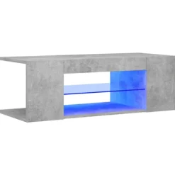 vidaXL Tv-Bänkar>TV-bänk med LED-belysning betonggrå 90x39x30 cm