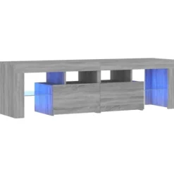 vidaXL Tv-Bänkar>Tv-bänk med LED-belysning grå sonoma 140x36,5x40 cm