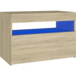 vidaXL Tv-Bänkar>TV-bänk med LED-belysning sonoma-ek 60x35x40 cm