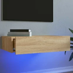 vidaXL Tv-Bänkar>Tv-bänk med LED-belysning sonoma-ek 60x35x15,5 cm