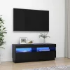 vidaXL Tv-Bänkar>TV-bänk med LED-belysning svart 100x35x40 cm