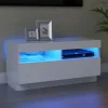 vidaXL Tv-Bänkar>TV-bänk med LED-belysning vit 80x35x40 cm