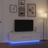 vidaXL Tv-Bänkar>TV-bänk med LED-lampor vit 160,5x41x50 cm