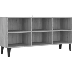 vidaXL Tv-Bänkar>Tv-bänk med metallben grå sonoma 103,5x30x50 cm