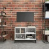 vidaXL Tv-Bänkar>TV-bänk med metallben vit högglans 69,5x30x50 cm
