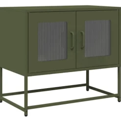 vidaXL Tv-Bänkar>TV-bänk olivgrön 68x39x60,5 cm kallvalsat stål