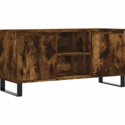 vidaXL Tv-Bänkar>Tv-bänk rökfärgad ek 104x35x50 cm konstruerat trä