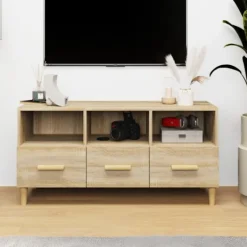 vidaXL Tv-Bänkar>Tv-bänk sonoma-ek 102x36x50 cm konstruerat trä