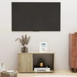 vidaXL Tv-Bänkar>TV-bänk sonoma-ek 60x24x32 cm konstruerat trä