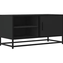 vidaXL Tv-Bänkar>Tv-bänk svart 80x34,5x40 cm konstruerat trä och metall