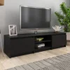 vidaXL Tv-Bänkar>Tv-bänk svart 140x40x35,5 cm konstruerat trä