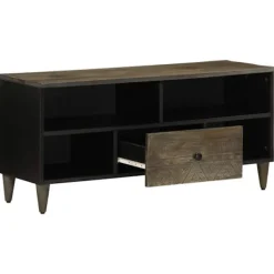 vidaXL Tv-Bänkar>Tv-bänk svart 100x33x46 cm massivt mangoträ