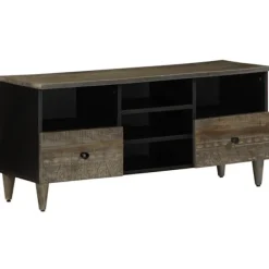 vidaXL Tv-Bänkar>Tv-bänk svart 100x33x46 cm massivt mangoträ