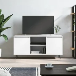 vidaXL Tv-Bänkar>Tv-bänk vit 104x35x50 cm konstruerat trä