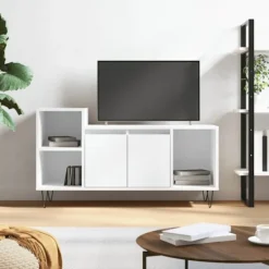 vidaXL Tv-Bänkar>Tv-bänk vit 100x35x55 cm konstruerat trä