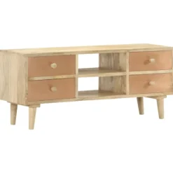 vidaXL Tv-Bänkar>TV-bänk 110x30x45 cm massivt mangoträ