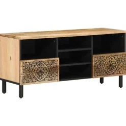 vidaXL Tv-Bänkar>Tv-bänk 100x33x46 cm massivt mangoträ